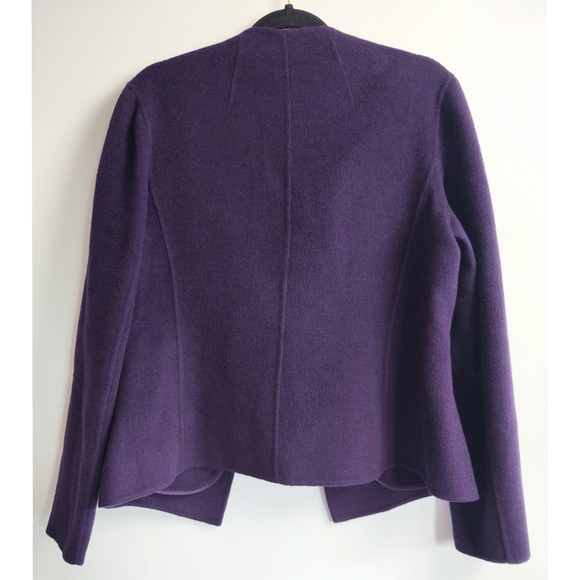 Charter Club Side Button Purple Wool Jacket Size 6 - Picture 3 of 8